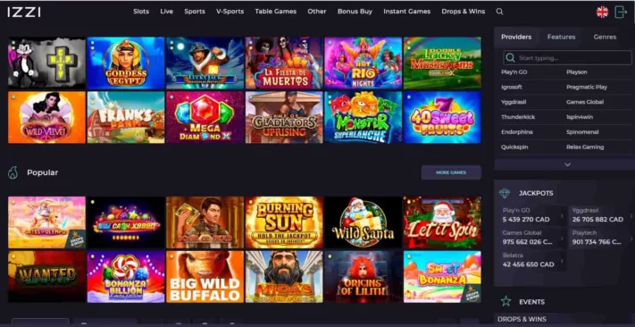 izzi casino games