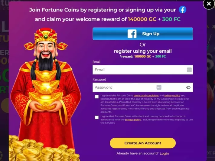 fortune coins casino login