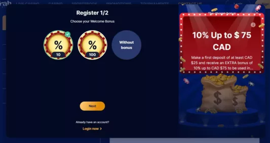 king crab casino login