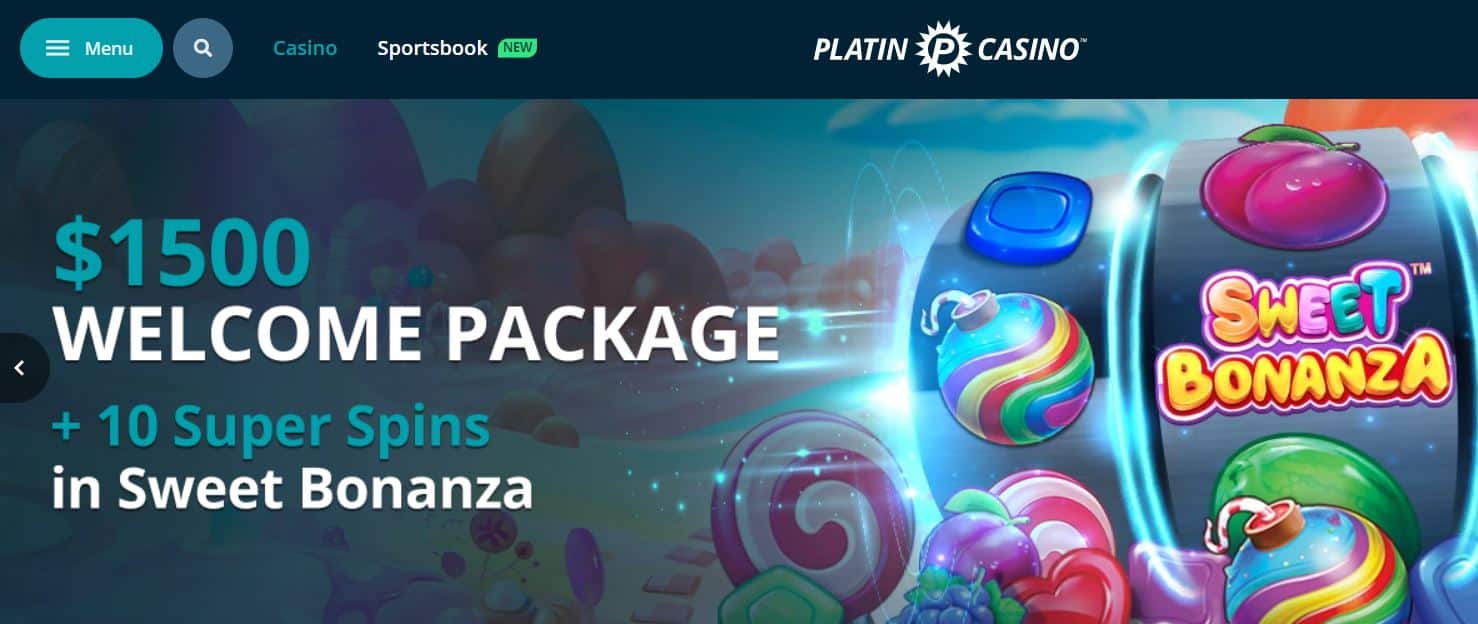 Interfaz del bono de bienvenida de Platincasino mostrando giros gratis y bonificación por depósito