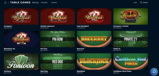 punt casino table games