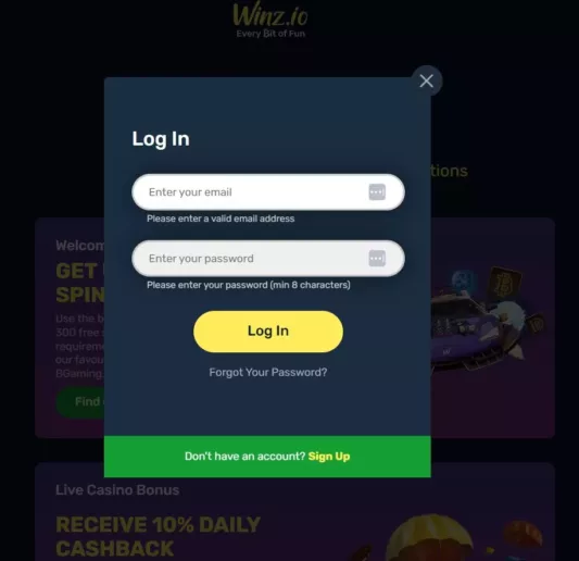 winz.io login