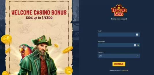 treasure spins casino login