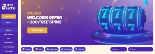 lets lucky casino welcome bonus