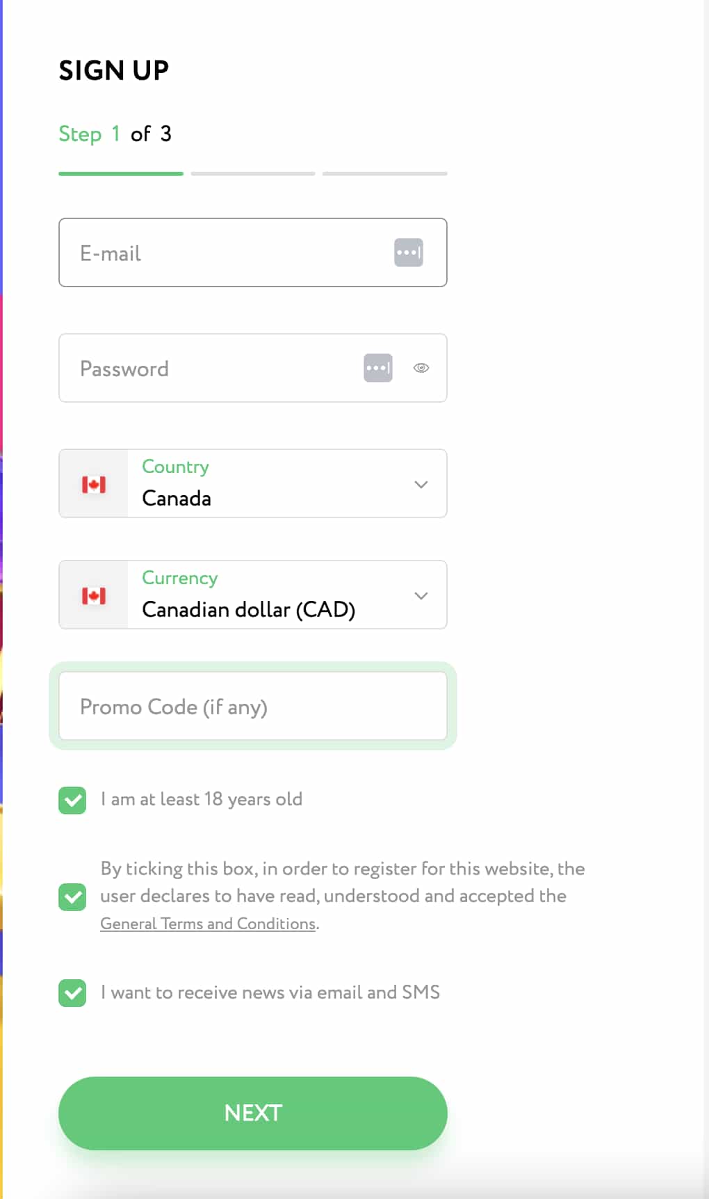 Zaza casino signup and registration