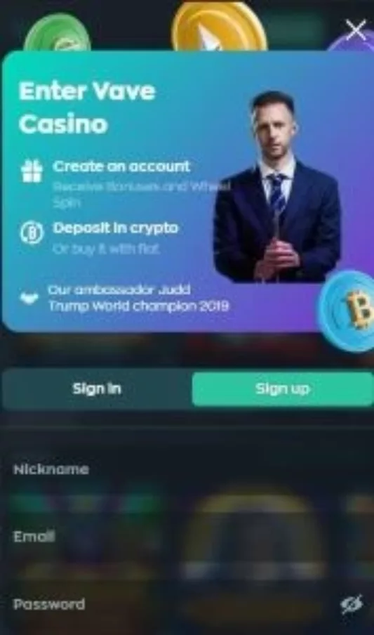 Vave Casino Sign Up